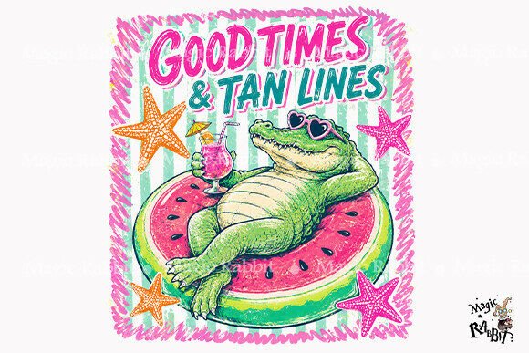 Download Funny Gator Summer Vibes PNG - Summer vibes png Collection