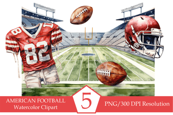 Download Watercolor American Football Clipart - America Collection