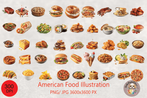 Download American Foods Illustrations Transparent - America Collection