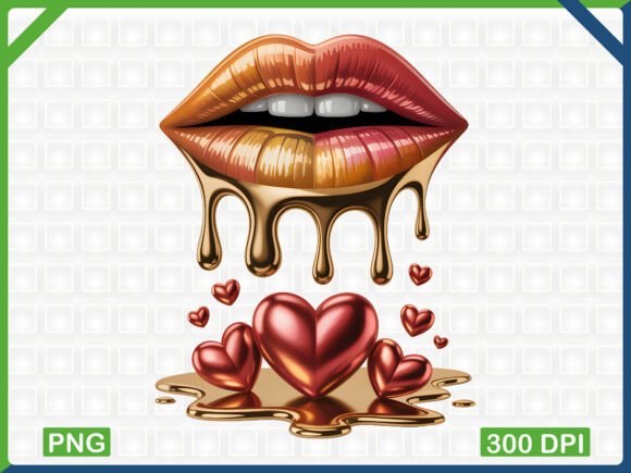 Download Golden Dripping Lips PNG - Dripping lips png Collection