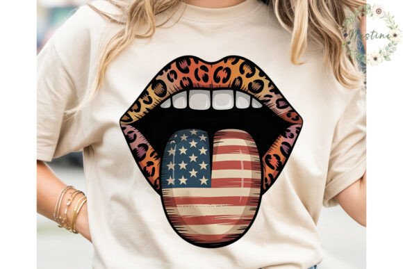 Download Leopard Lips American Flag Tongue PNG - America Collection