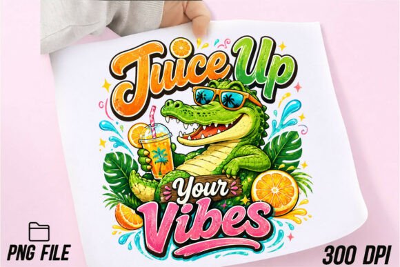 Download Cute Alligator Relaxing Summer Vibes PNG - Premium Bundle