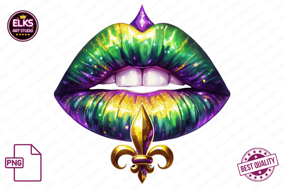 Download Mardi Gras Dripping Lips PNG Sublimation - Dripping lips png Collection