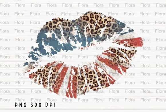 Download Leopard American Flag Lips USA PNG - America Collection