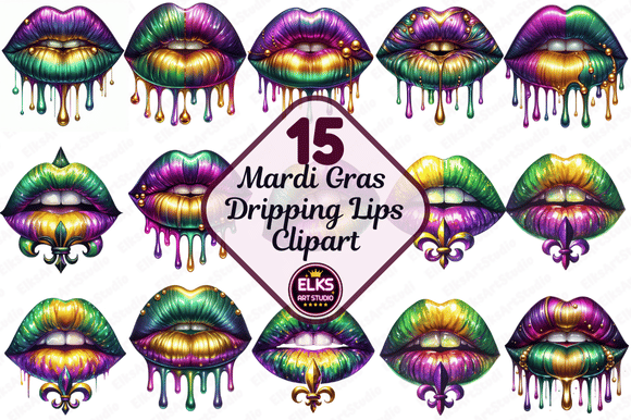 Download Mardi Gras Dripping Lips PNG Sublimation - Dripping lips png Collection