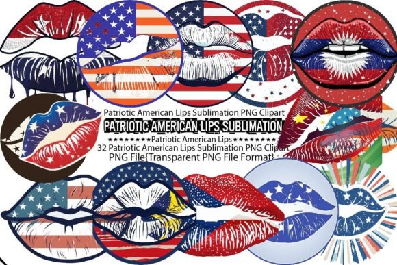 Download Patriotic American Lips Sublimation - America Collection