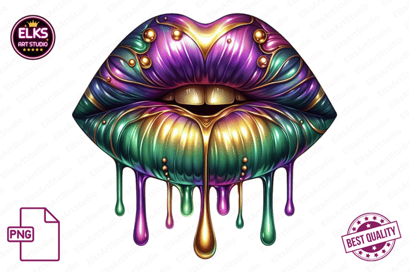 Download Mardi Gras Dripping Lips PNG Sublimation - Dripping lips png Collection