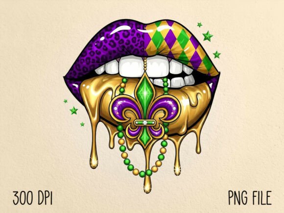 Download Mardi Gras Dripping Lips Sublimation PNG - Dripping lips sublimation Collection