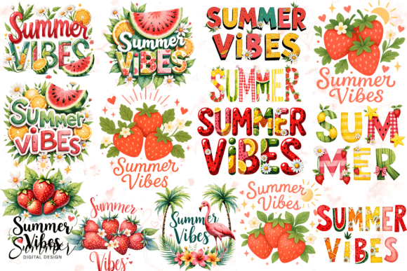 Download Summer Vibes PNG Strawberry Sublimation - Premium Bundle